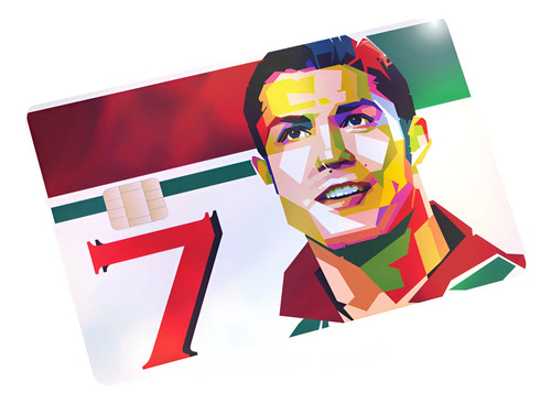 Sticker Cover Tarjeta Banco Holográfico Messi Cr7 Jugadores