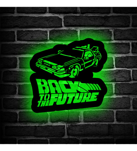 Cartel Cuadro Led Retroiluminado Volver Al Futuro Delorean