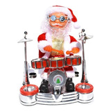 Navidad Santa Claus Tocando El Saxofón Con Adornos Navideños