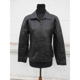 Campera De Cuero Vintage Negra