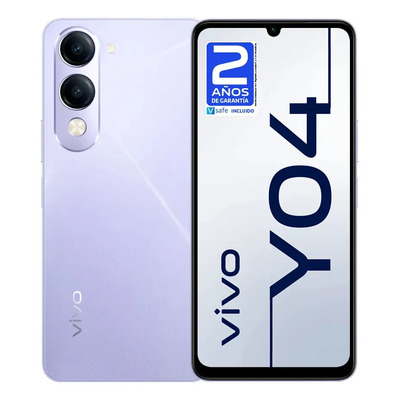 Celular Vivo Y04 Lavanda 256gb + 4gb Ram | Batería 5150 Mah | Pantalla 6.74 90hz | Cámara 13mp | Ip64 Resistente | Android 14 | Meses sin interés