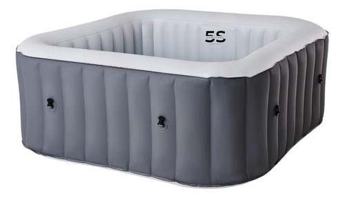 Hot Tub / Spa Inflable / Cuadrado 4 A 6 / 198x65cm / 132 Jet Color Gris Oscuro