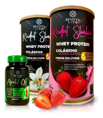 Kit 2x Redut Shake Protein + 1 Apetit Off Inibidor Apetite