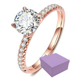 Anillo Compromiso Elegante Regalo Mujer Promesa Oro Rosa