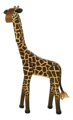 Girafa De Madeira 29cm Clora Bichinho Artesanal