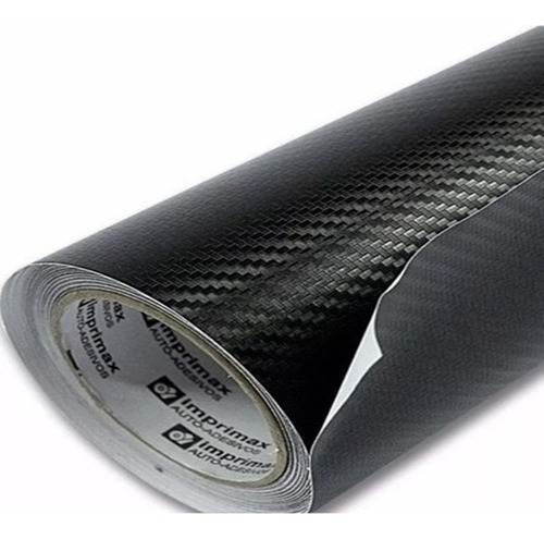 Vinil Adesivo Envelopamento Fibra Carbono Preto - 1m X 40cm