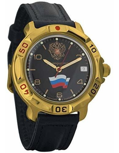 Reloj Hombre - Vostok Komandirskie Ruso Emblema Y Bandera Ej