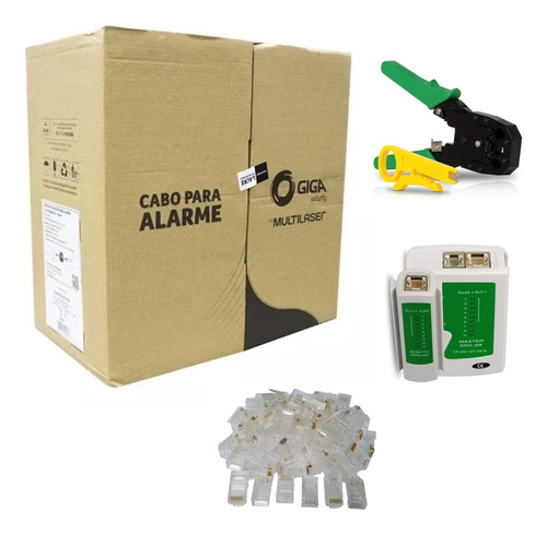 Caixa Cabo Rede Cat5 Cftv 300 Mt + Kit Alicate Rj45