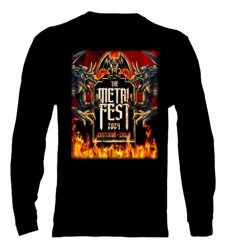 Polera Manga Larga Metal Fest 2024 - Estampa Doble - 20 Y 21
