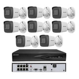 Nvr 08 Canais Hikvision Poe + 08 Cameras Ip Full