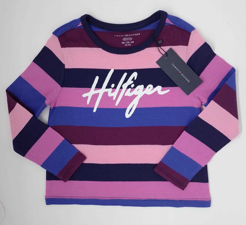 Camiseta Manga Longa Listrada Infantil Tommy Hilfiger