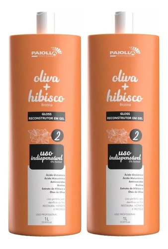 Paiolla Oliva Hibisco Progressiva Sem Formol Kit 2x1 litro