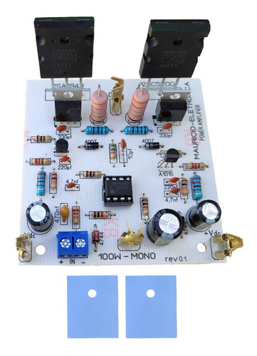 Placa Montada Amplificador 100w Rms 4 Ohms 2sc5200/2sa1943