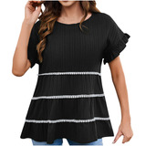 Ropa De Manga Corta Para Mujer De D Fashion Comfortable Brea