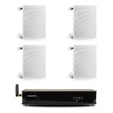 Kit Som Amplificador Rd Hdmi Tv + 4 Arandelas Quadrada Frahm