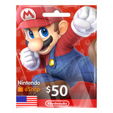 Tarjeta Nintendo Eshop 50 Dolares Región Usa 