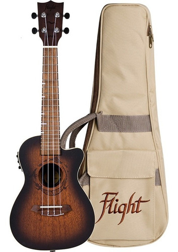 Ukelele Flight Electroacustico Con Funda Duc 380 Ceq Amber# Color Natural