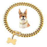 Nuevo Collar De Cadena De Perro De Oro De Acero Inoxidable F