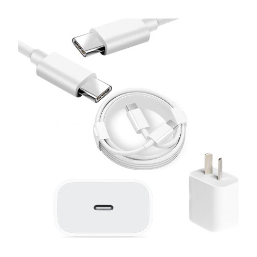 Adaptador 20w Y Cable Usb-c Compatible Con iPhone 15 15 Pro