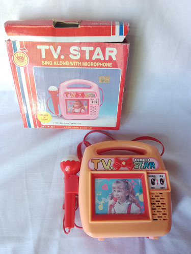 Antiguo Microfono Tv Star Mei Fong Toy Mt-7101 Taiwan 1983