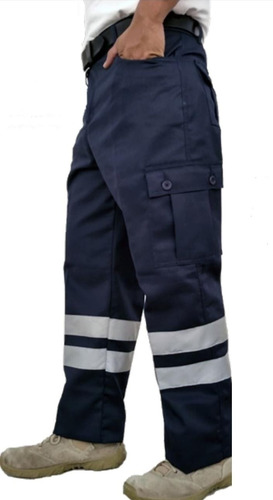 Pantalon Cargo Reflejantes Paramedico Rescatista Paq. Con 2