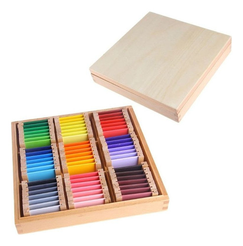 A Montessori Sensorial Material Learning Color Tablet Caja