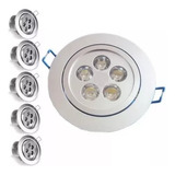 Pack X5 Focos De 5w Luz Fria Embutidos