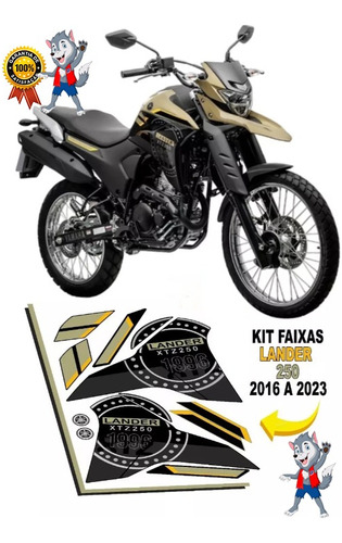 Kit Faixas Adesivos Yamaha Lander 250 2019 A 2023