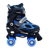 Patins Traxart Quad Flash Ajustável  Azul/ Rosa + Brinde