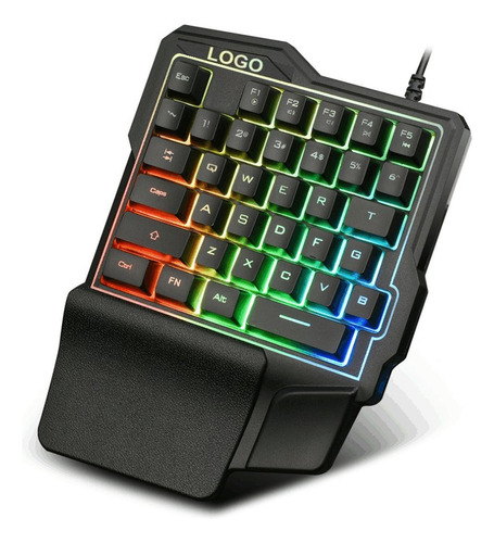 Teclado Gamer Una Mano 35 Teclas Retroiluminado Luz Rgb