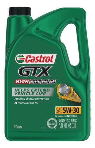 Aceite Castrol Gtx Alto Km 5w30 Mezcla Sintetica Para Motor.