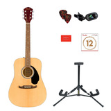 Pack Guitarra Acustica Fender Fa-125 Dreadnought Natural Orientación De La Mano Diestro