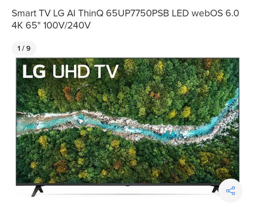 Smart Tv LG Ai Thinq 65up7750psb Led Webos 6.0 4k 65  100v/2