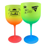 20 Taça Gin Degrade Personalizada Neon E Cores 600ml Fre/ver