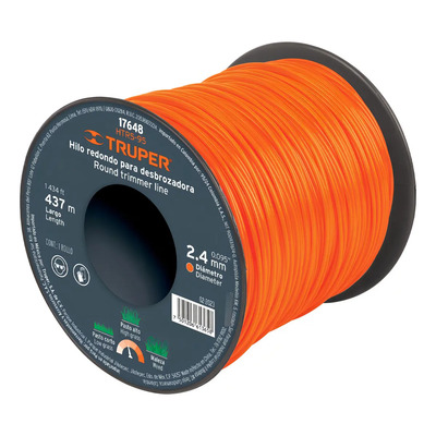 Hilo Redondo Desbrozadora Carrete 437 M 2.4 Mm Truper 17648 | Envío gratis