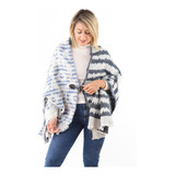 Poncho Ruana Mujer Abrigado Invierno Con Flecos #p5120