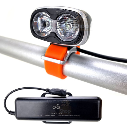 O Melhor Farol Bike 2 Leds T6 Alto Baixo Bateria Selada 8.4v