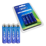 4 Pilhas Recarregáveis Pequena Palito Aaa 1100mah Knup