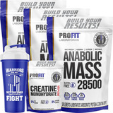 3 Hipercalórico Anabolic Mass + Creatina 300g + Coq - Profit