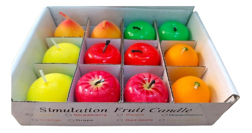 Velas En Forma De Frutas Pack 12 Velas En Forma De Frutas