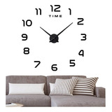 Reloj De Pared Mute 3d Grande Números Negros