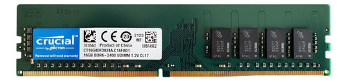 Memoria Ram Color Verde  16gb 1 Crucial Ct16g4dfd824a