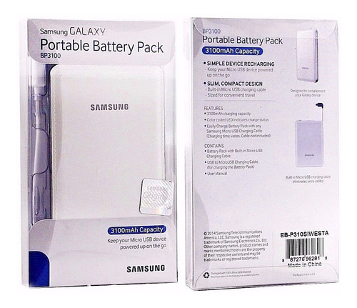 Samsung Power Bank Cargador Portable 3100 Mah Envio Gratis