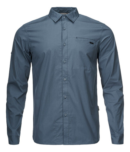Camisa Hombre Lippi Alloy Long Sleeve Shirt Melange Azul Mar