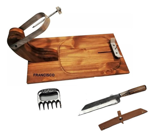 Kit Parrillero Asado Soporte Pata Jamon Regalo Empresa Boda 