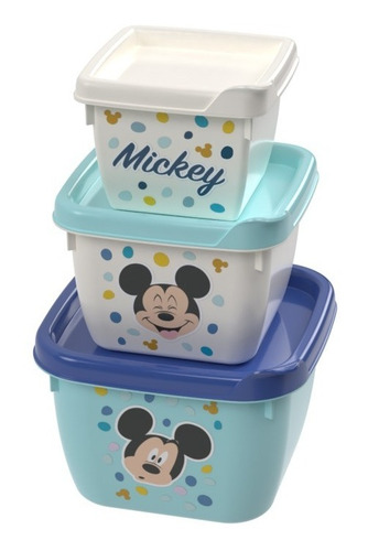 Potinhos Porta Lanche Infantil Snack Frutinha Lancheira Cor Mickey Baby