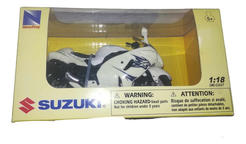 Motocicleta Suzuki Gsx 1300r Blanca 1/18 Metal New Ray