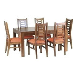 Comedor Rayenco 6 Sillas Naranjo Nogal / Muebles América