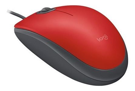 Mouse Alambrico Usb Logitech M110 Silencioso Rojo