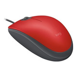Mouse Alambrico Usb Logitech M110 Silencioso Rojo